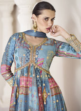 Blue Colour Gown Looking Rare